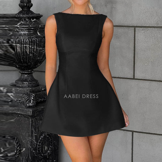 AABEI DRESS New Homecoming Dress A-line Backless Slim Mini Dress Woman Sexy Open Back Bodycon Dress Elegant Party Prom Dress