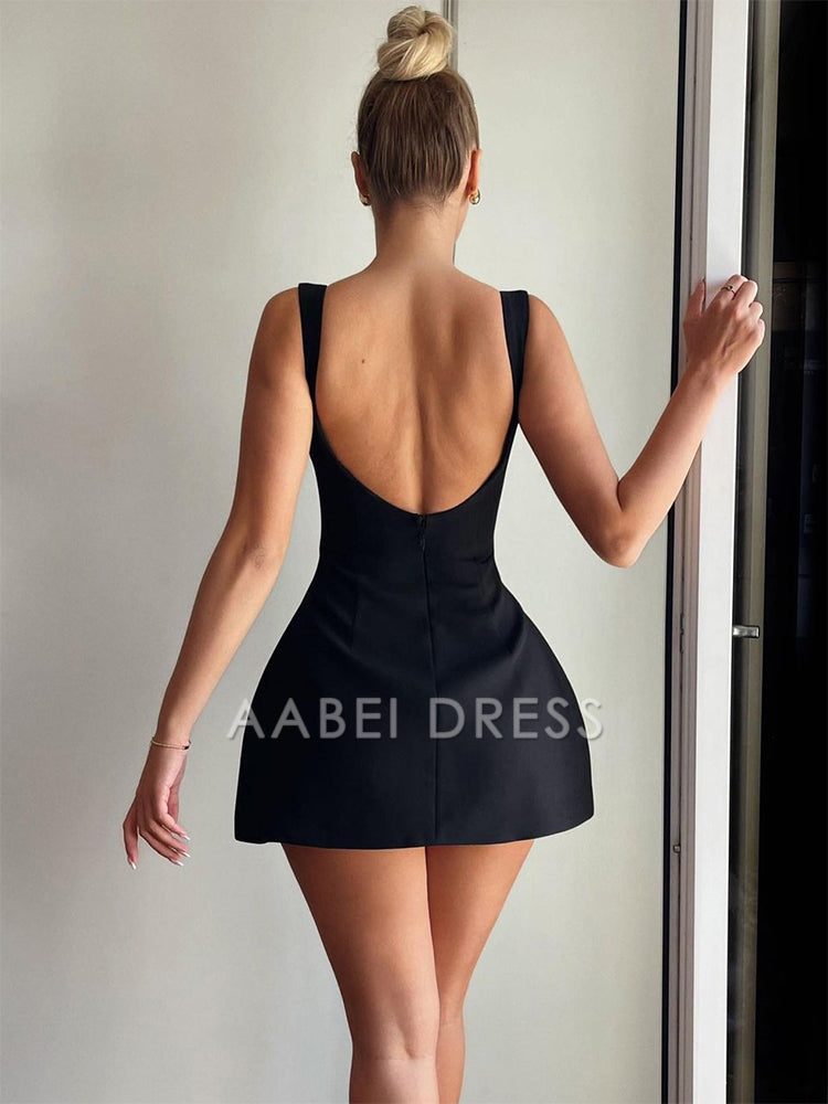 AABEI DRESS New Homecoming Dress A-line Backless Slim Mini Dress Woman Sexy Open Back Bodycon Dress Elegant Party Prom Dress