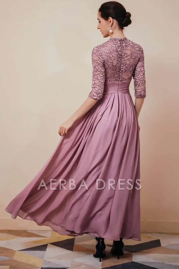 AABEI DRESS High Quality Mother of The Bride Dress A-line Lace with Half Sleeves Elegant Dignified Dresses Formal Dresses