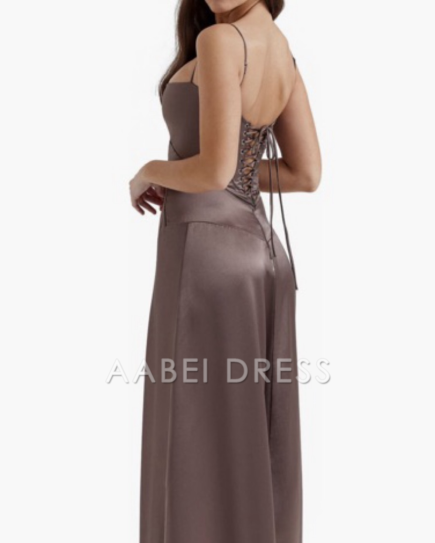 AABEI DRESS Hot Sale Prom Dress Chic A Line Spaghetti Straps Sweep Train Charming Formal Dress