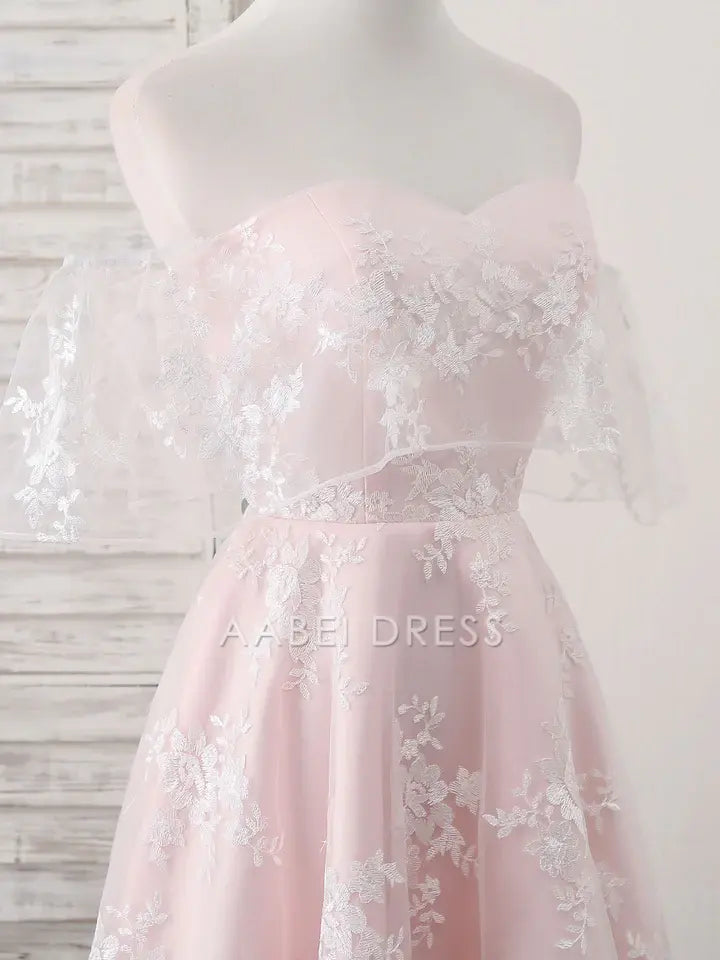 AABEI DRESS New Homecoming Dress A-Line Sweetheart Lace Off-Shoulder Cute Short Prom Dress