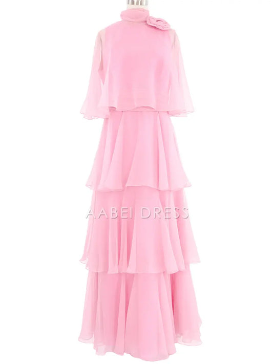 AABEI DRESS Prom Dress A Line Ruched Tiered Chiffon Fantastic Fashion Elegant Dress
