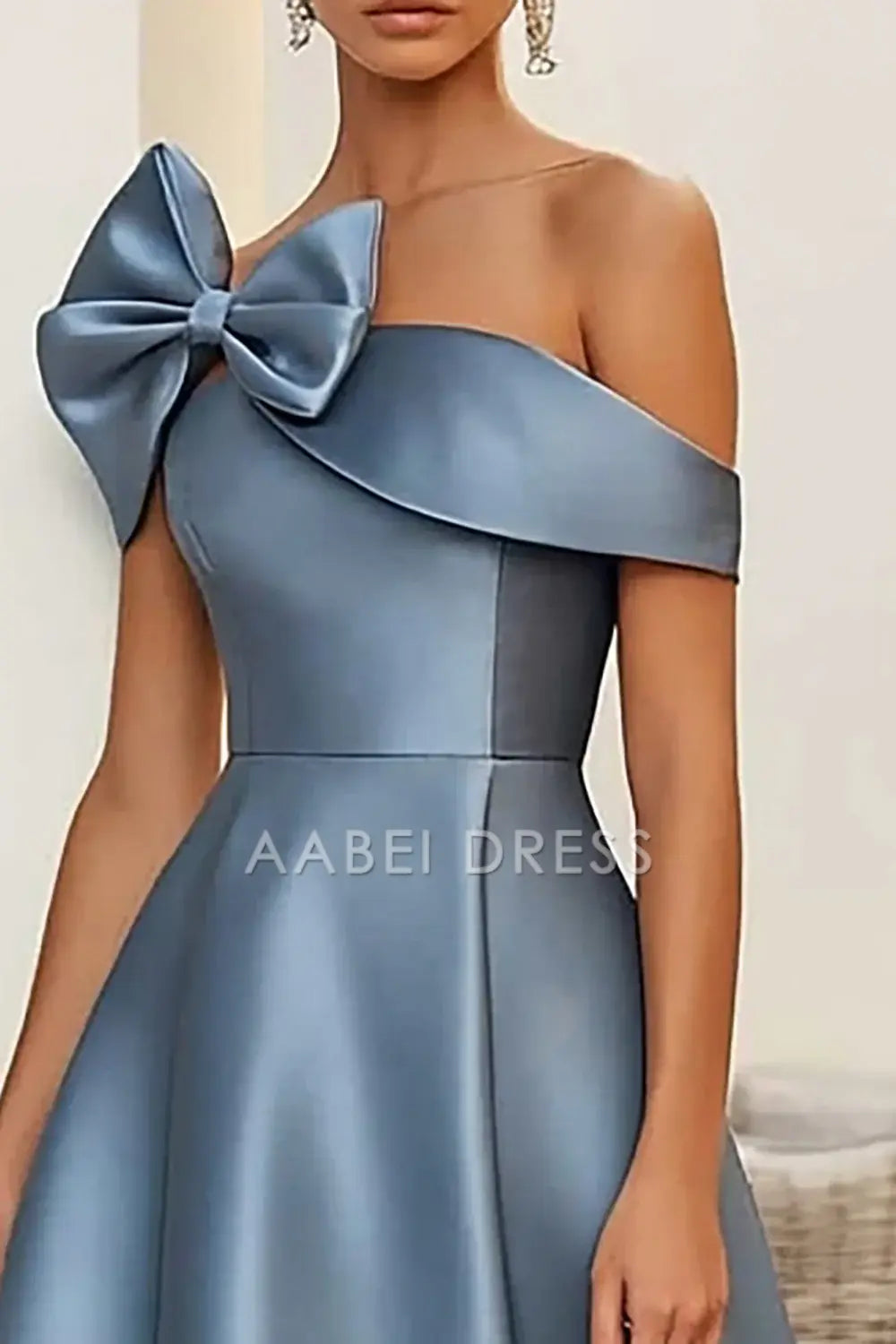 AABEI DRESS Hot Sale Prom Dress A Line Stain Knee-Length With Bow Exquisite Formal Dress