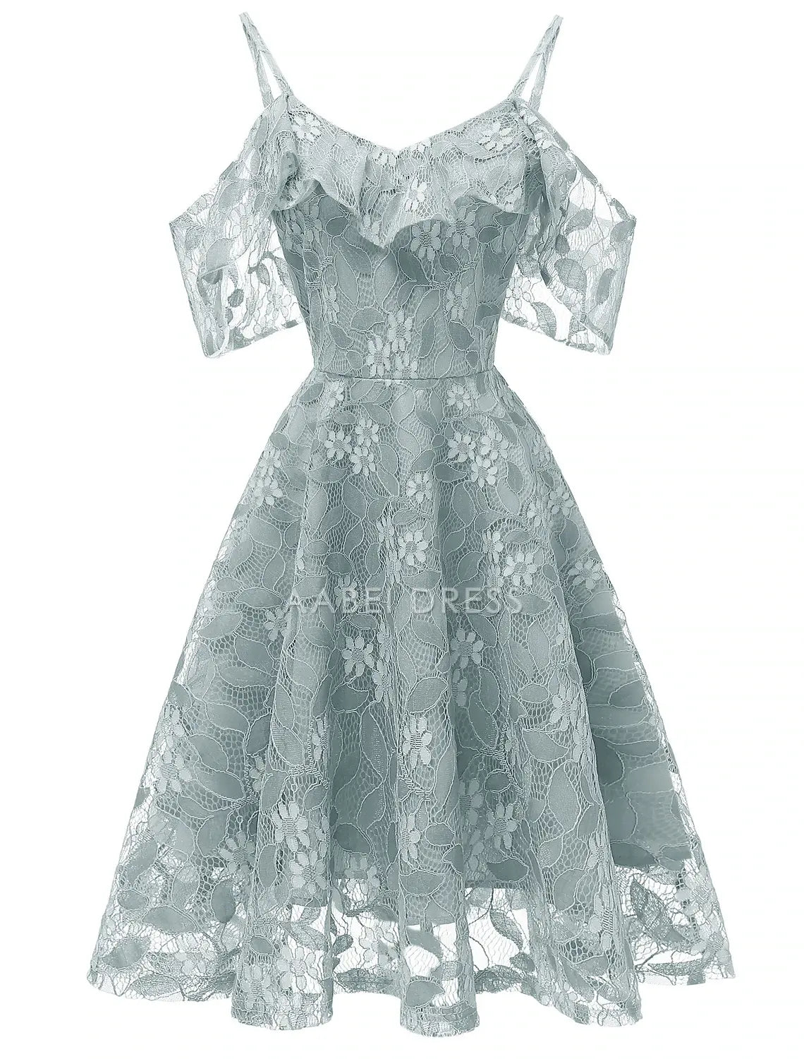 AABEI DRESS New Homecoming Dress A-Line Cocktail Dresses Beach Wedding Elegant Wedding Guest Graduation Knee Length Off Shoulder Spaghetti Strap Lace Pattern Prom Dresse