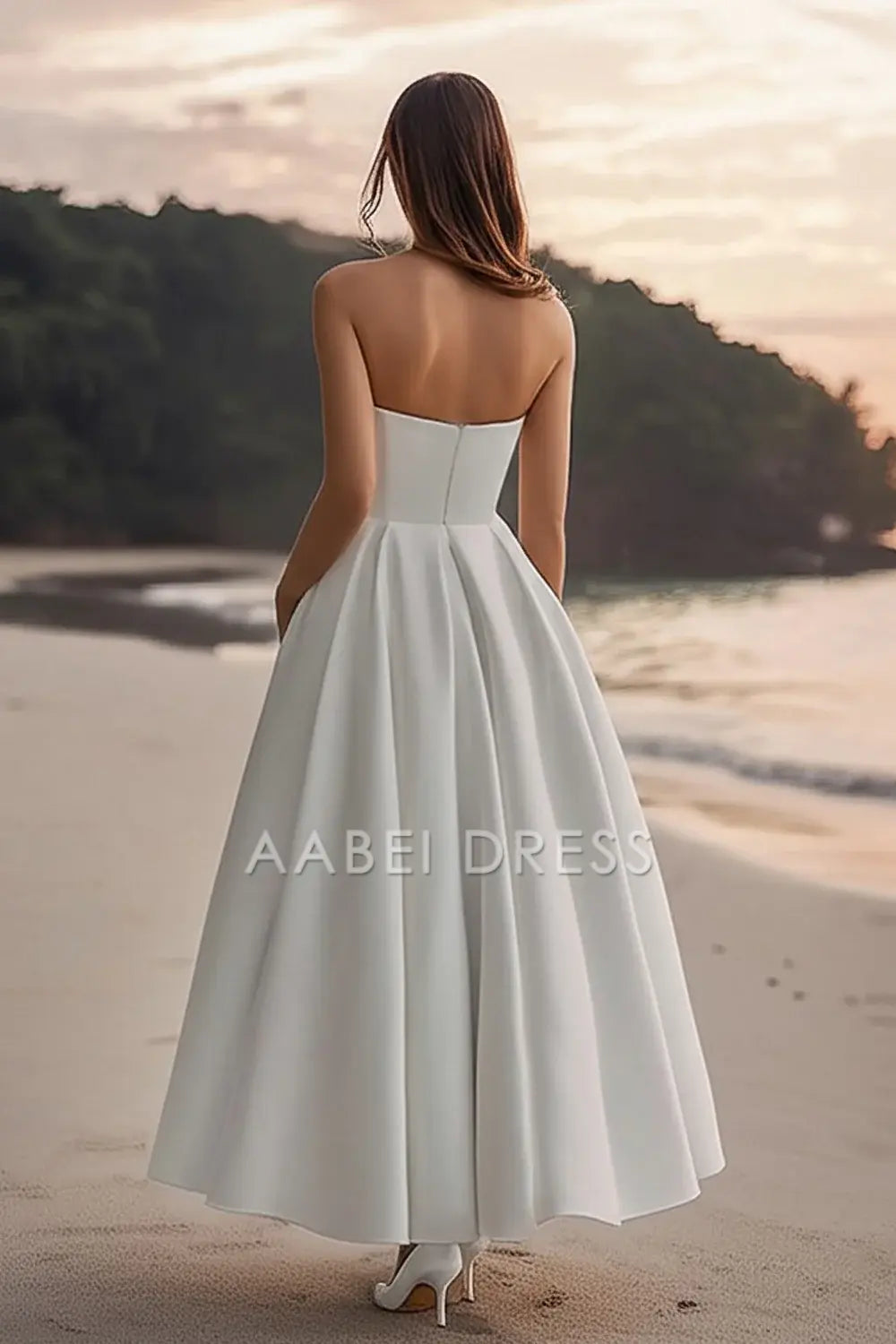 AABEI DRESS Hot Sale Homecoming Dress Elegant A Line Strapless Simple Graduation Dress