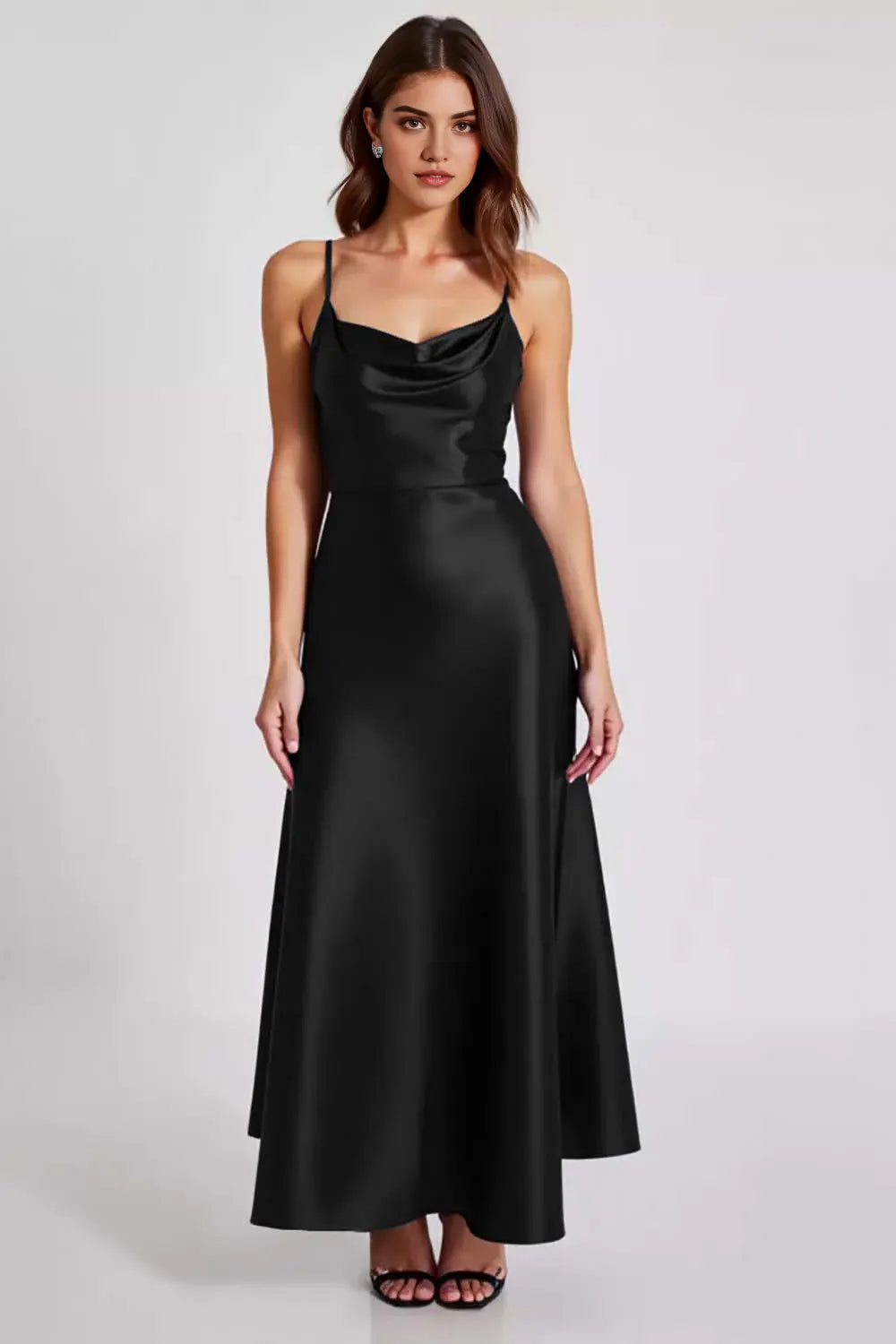 Elegant Navy A Line Spaghetti Straps Strapless Ruched Simple Long Formal Dress Hot Sale Evening Dresses