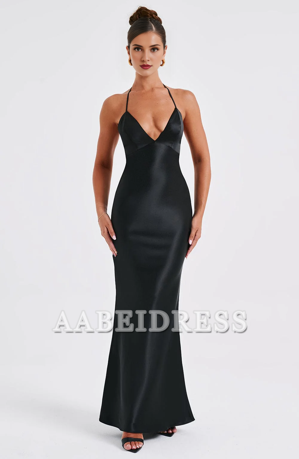Formal Wear Dresses Prom Dresses Mermaid Spaghetti Strap Plunge Backless Sheath Dresses Elegant Simple Wedding Guests Dresses