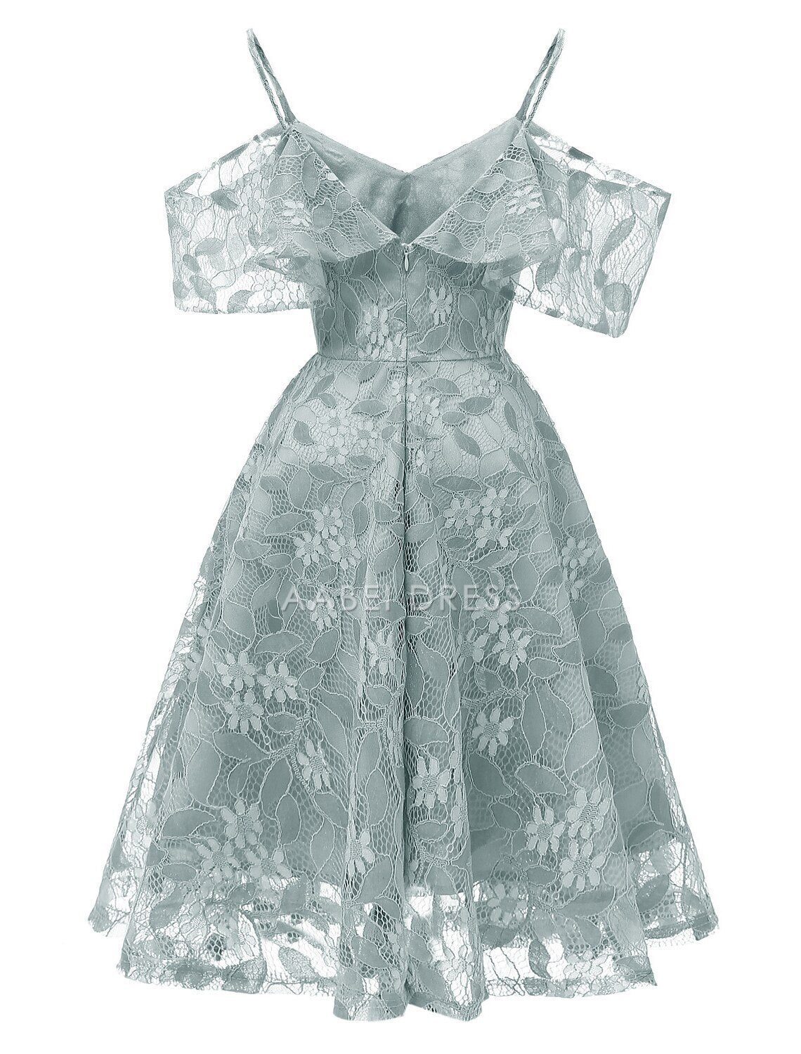 AABEI DRESS New Homecoming Dress A-Line Cocktail Dresses Beach Wedding Elegant Wedding Guest Graduation Knee Length Off Shoulder Spaghetti Strap Lace Pattern Prom Dresse