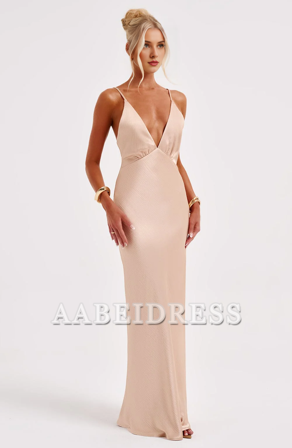 Formal Wear Dresses Prom Dresses Elegant Mermaid Spaghetti Strap Deep V Neck Backless Sheath Charming Dresses Wedding Guests Dresses