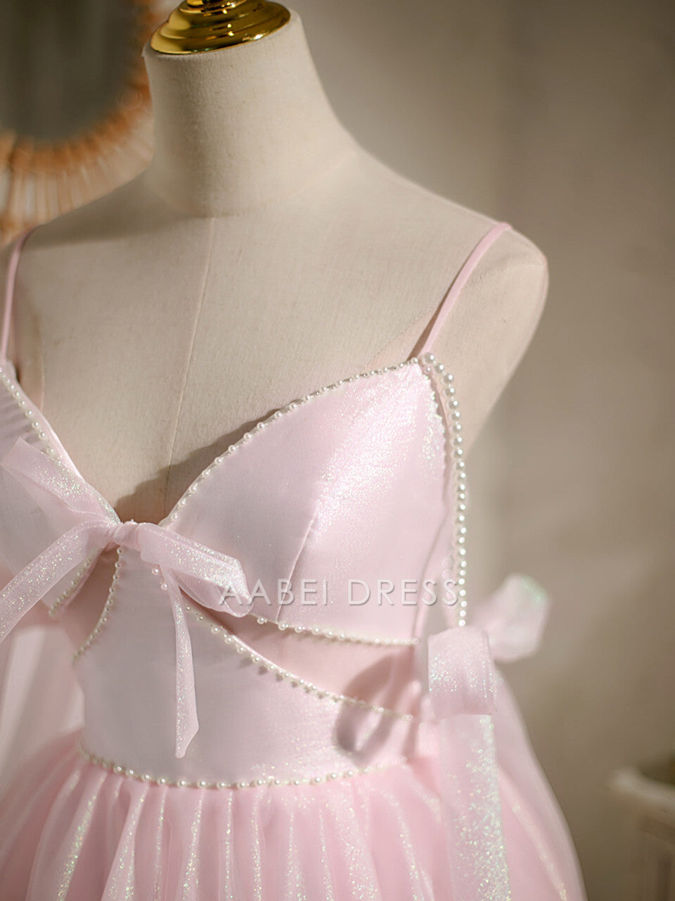 AABEI DRESS New Homecoming Dress Exquisite A-Line spaghetti straps sleeveless Backless Pearls Cute Short Prom Dresse