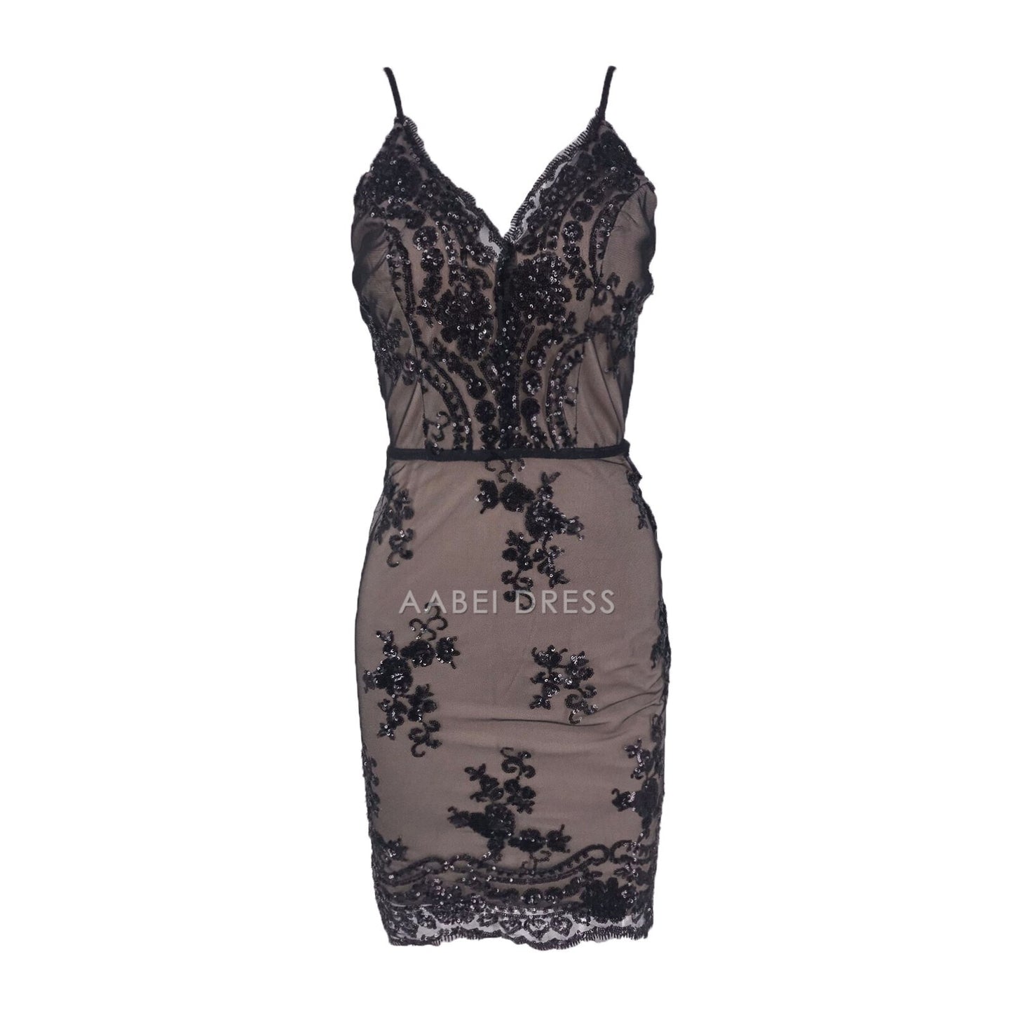 AABEI DRESS New Homecoming Dress Sexy Sling Dress Bodycon V Neck Backless Sequin Dress Wrap Buttocks Club Party Mini Dress Prom Dress