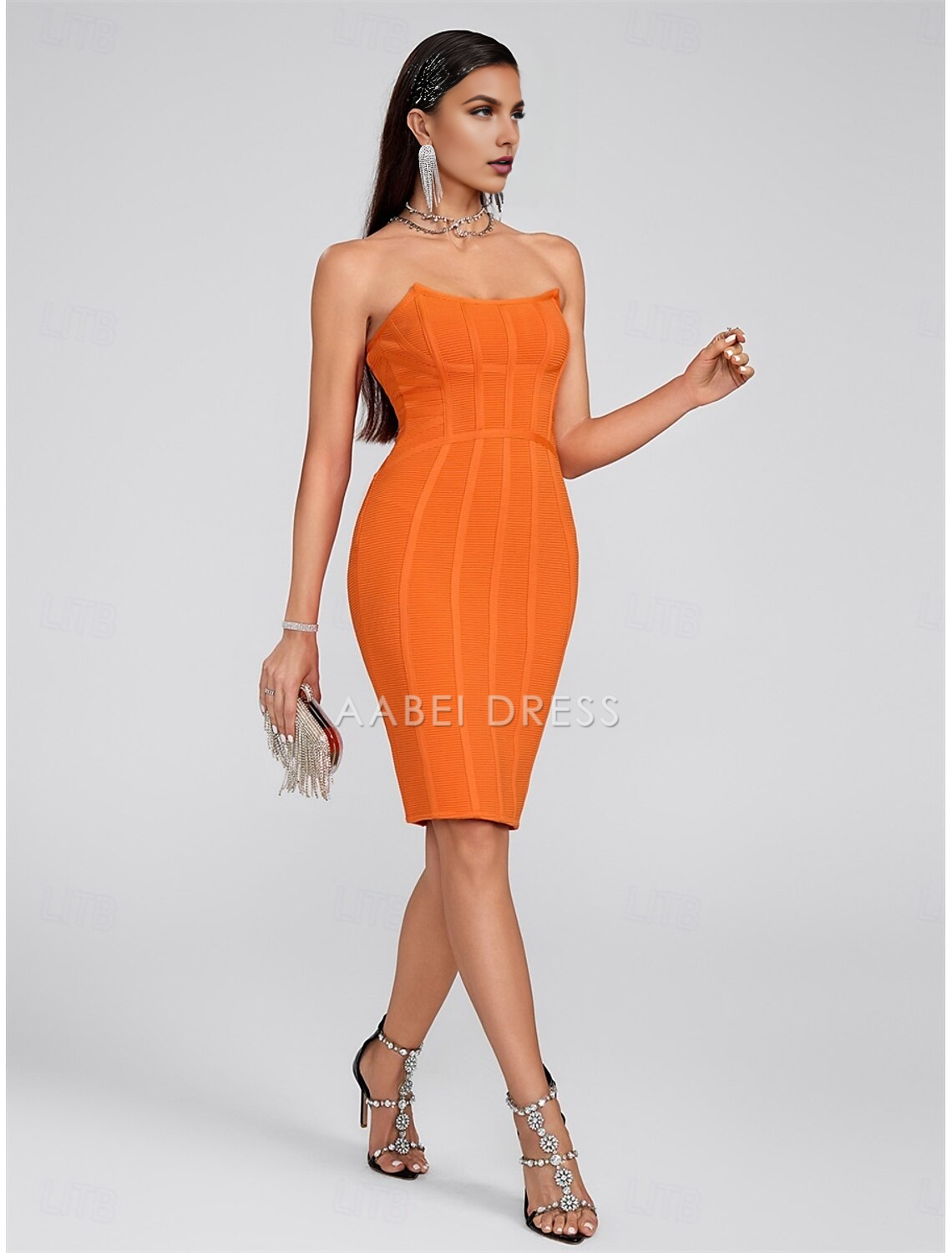 AABEI DRESS New Homecoming Dress Mermaid Elegant Dress Wedding Wedding Guest Knee Length Sleeveless Strapless Backless Fashion Short Prom Dresses