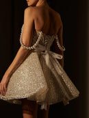 AABEI DRESS New Homecoming Dress A-Line Sparkle Cocktail Party Birthday Sleeveless Beaded Shoulder Strap Glitter Fashion Short Prom Dresse