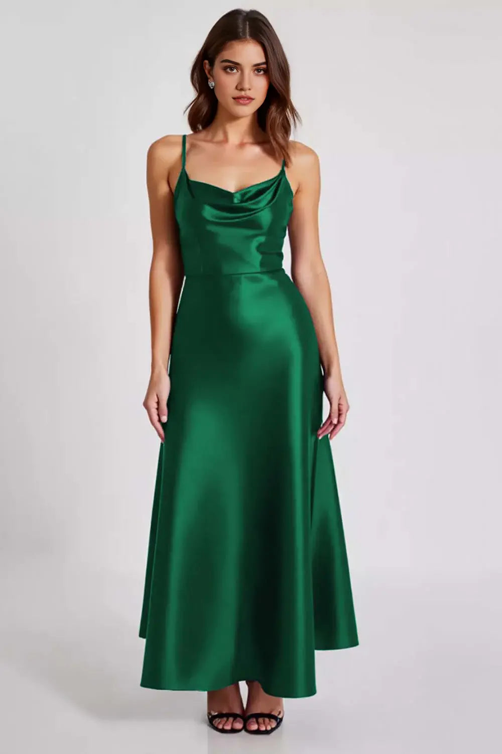 Elegant Navy A Line Spaghetti Straps Strapless Ruched Simple Long Formal Dress Hot Sale Evening Dresses