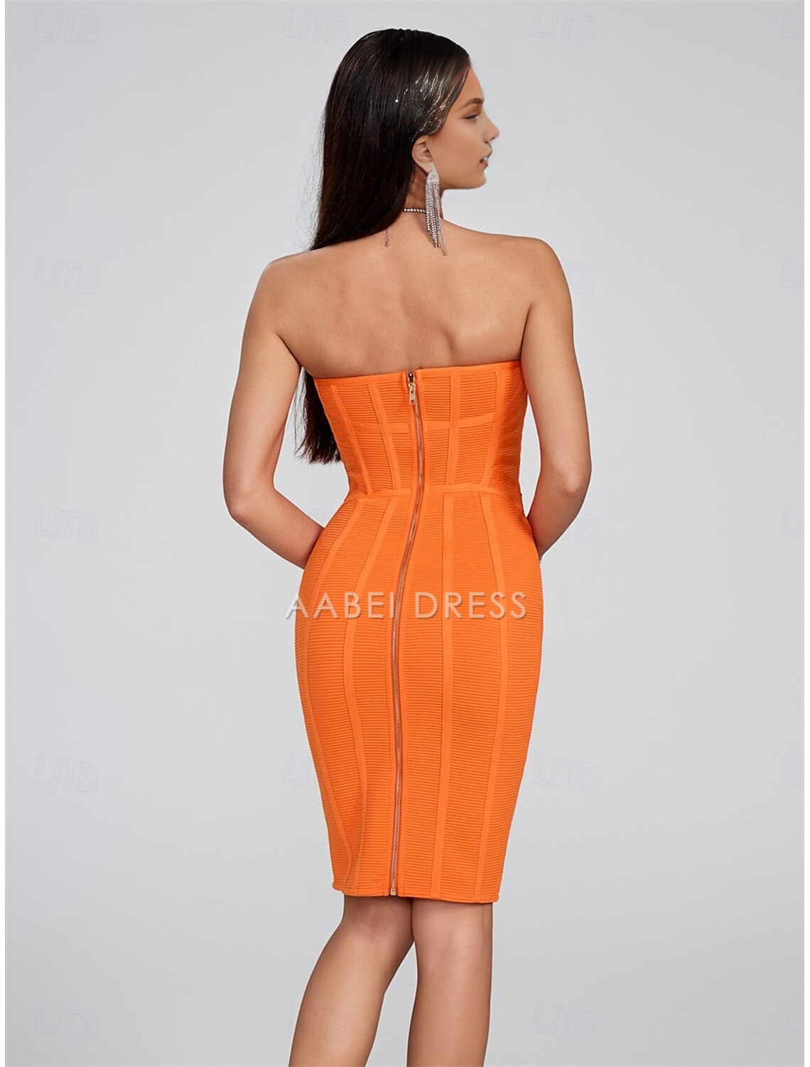 AABEI DRESS New Homecoming Dress Mermaid Elegant Dress Wedding Wedding Guest Knee Length Sleeveless Strapless Backless Fashion Short Prom Dresses