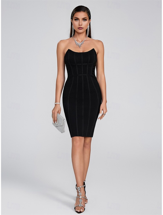 AABEI DRESS New Homecoming Dress Mermaid Elegant Dress Wedding Wedding Guest Knee Length Sleeveless Strapless Backless Exquisite Short Prom Dresses