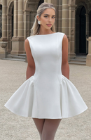 AABEI DRESS Hot Sale Homecoming Dress Elegant Boat Neckline Sleeveless Panels Backless Mini Dress Fashion Short Prom Dresse