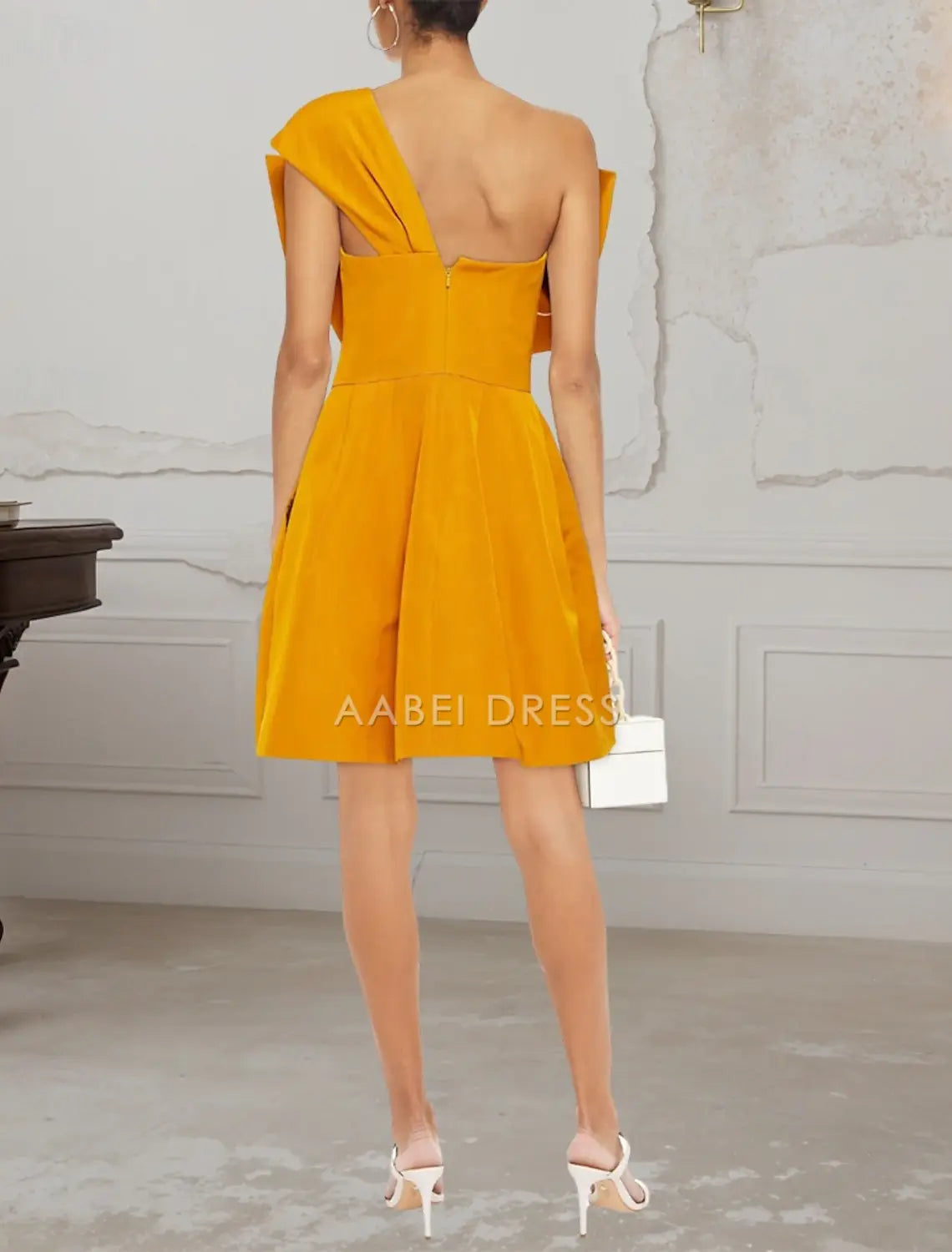 AABEI DRESS New Homecoming Dress High Fashion Ball Gown A-Line Elegant Dress Formal Sleeveless One Shoulder with Bow(s) Unique Short Prom Dresse
