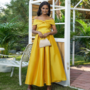 AABEI DRESS Wedding Guest Dress Elegant A-Line Off Shoulder Sleeveless Floor Length Satin with Bow(s) Pleats Mother of the Bride Dress