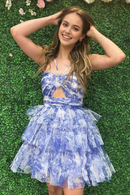 AABEI DRESS New Homecoming Dress Fantastic Colorful Halter Empire Chiffon A-Line Hollow out Tiered Ruched Cute Short Prom Dresse