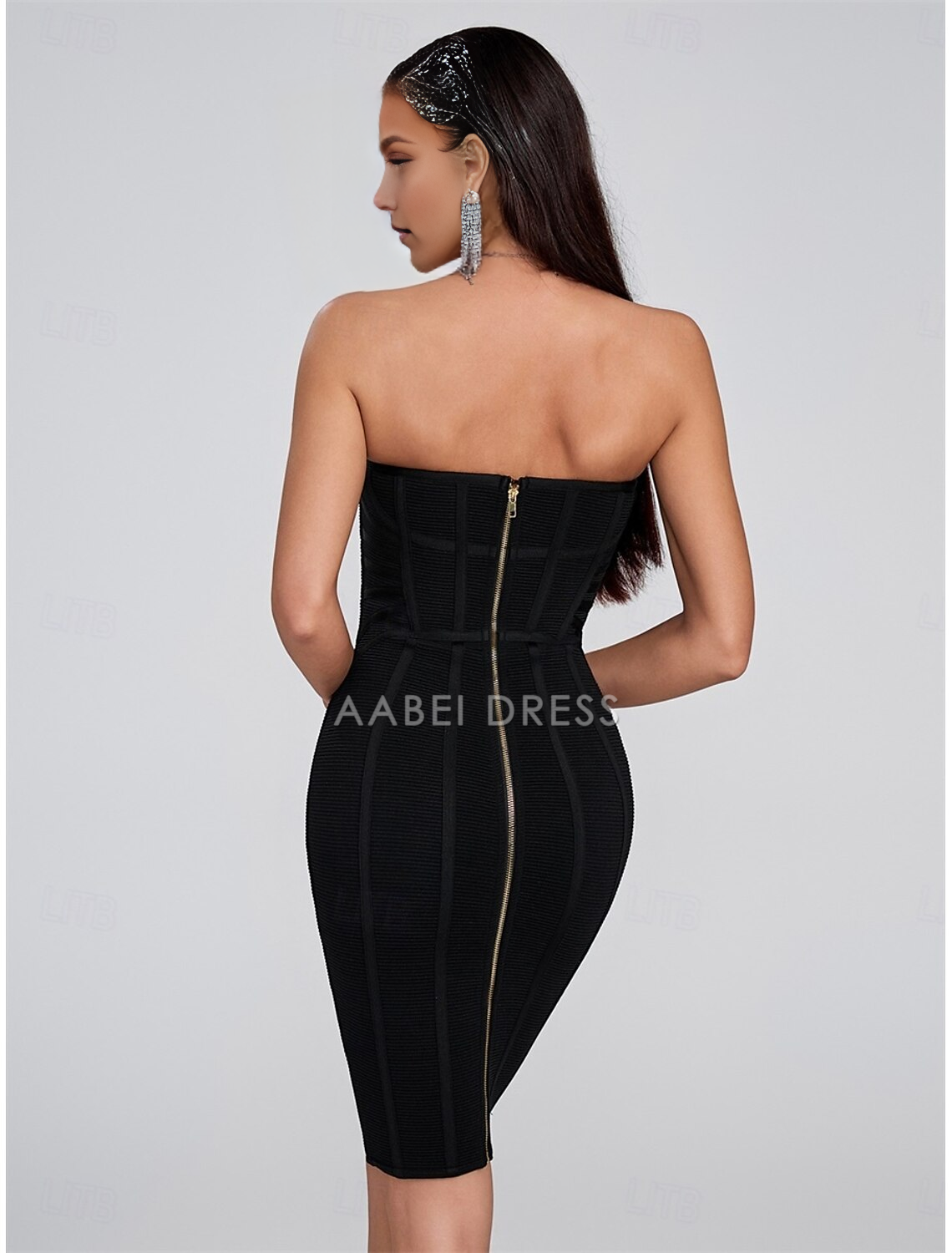 AABEI DRESS New Homecoming Dress Mermaid Elegant Dress Wedding Wedding Guest Knee Length Sleeveless Strapless Backless Exquisite Short Prom Dresses