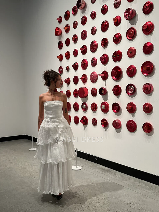 AABEI DRESS Party Dress A-Line Off Shoulder Ruched Tiers Exquisite Prom Dress