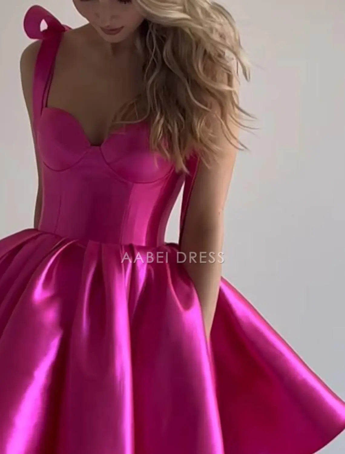 AABEI DRESS New Homecoming Dress Fashion A-Line Corsets Dress Holiday Graduation Sleeveless Spaghetti Strap Satin with Bow(s) Cute Short Prom Dresse