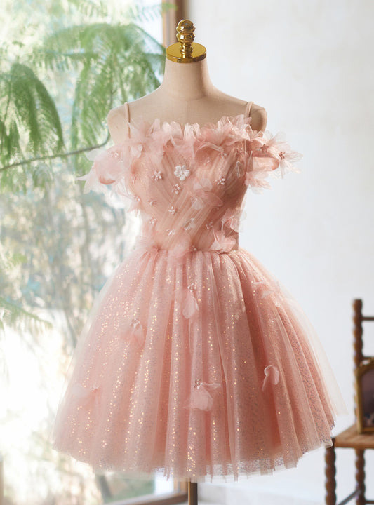 AABEI DRESS New Homecoming Dress Fantastic A-Line Spaghetti Straps Sleeveless 3D Flower Fashion Sweet Short Prom Dresse
