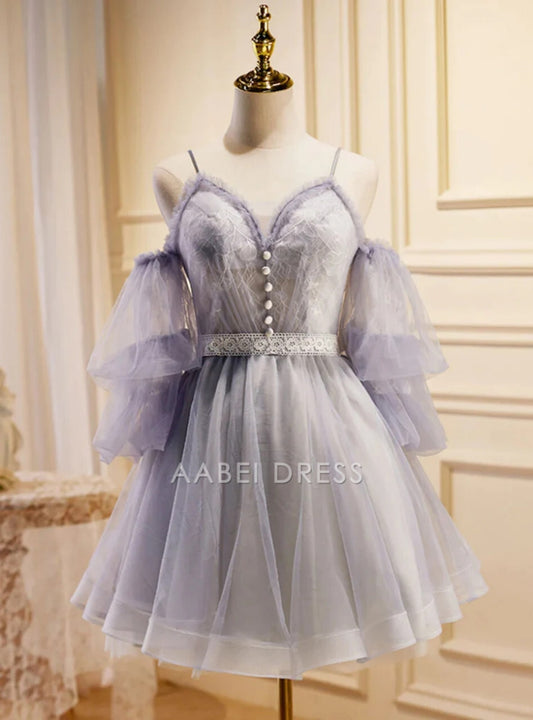 AABEI DRESS New Homecoming Dress Exquisite A-Line Sweetheart Spaghetti Straps Sleeveless Tea Length Ruched Fashion Short Prom Dresse
