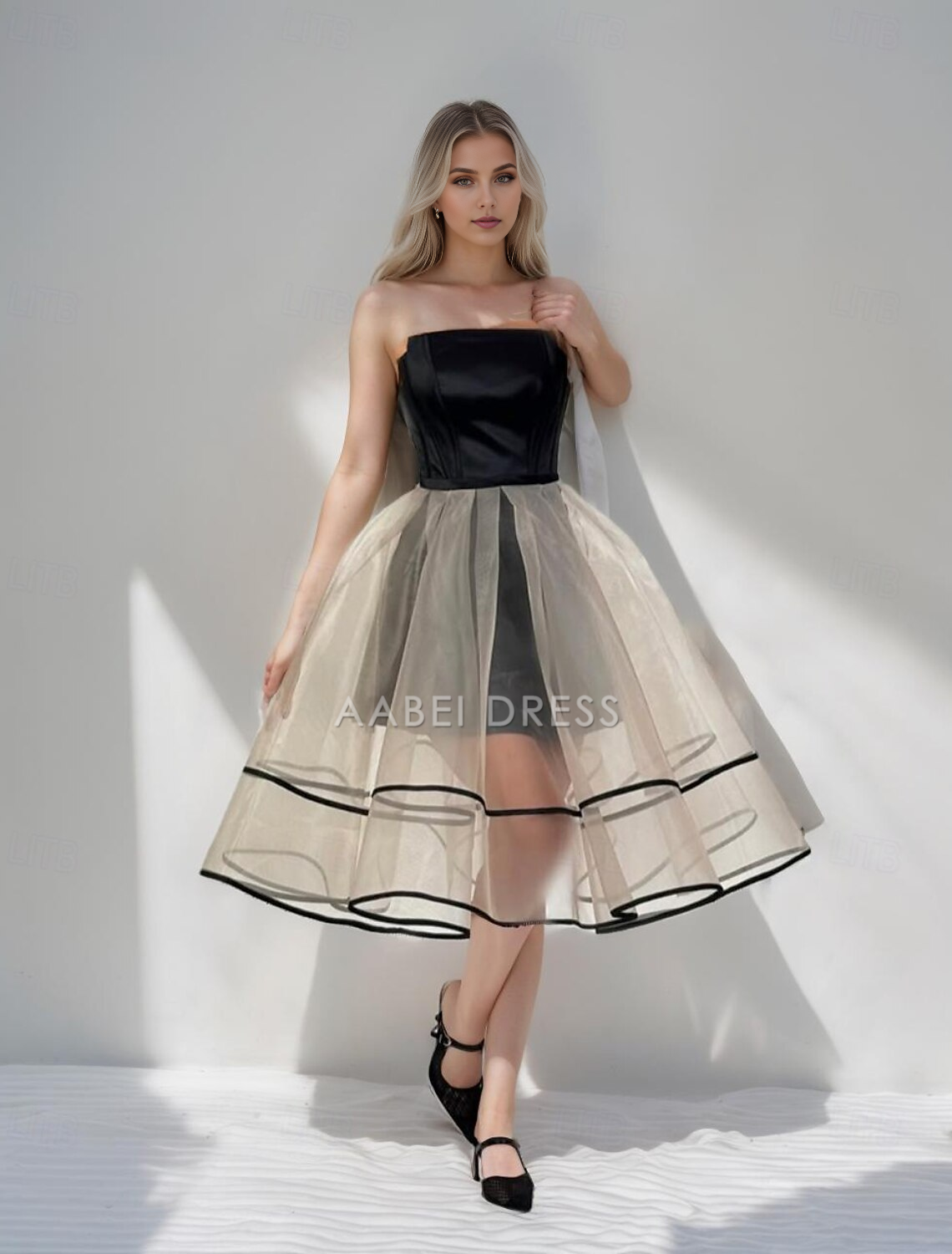 AABEI DRESS New Homecoming Dress Elegant A-Line  Dress Formal Corset Dress Sleeveless Strapless Satin with Pleats Short Prom Dresse
