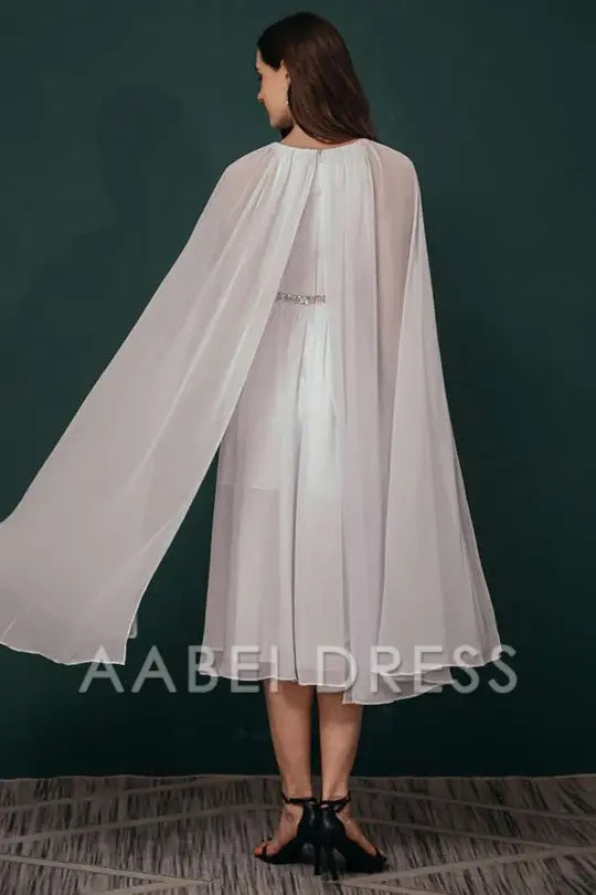AABEI DRESS High Quality Mother of The Bride Dress Elegant A-line Rhinestone Collar Cloak Sleeves Chiffon Exquisite Sparkle Dresses Formal Dresses