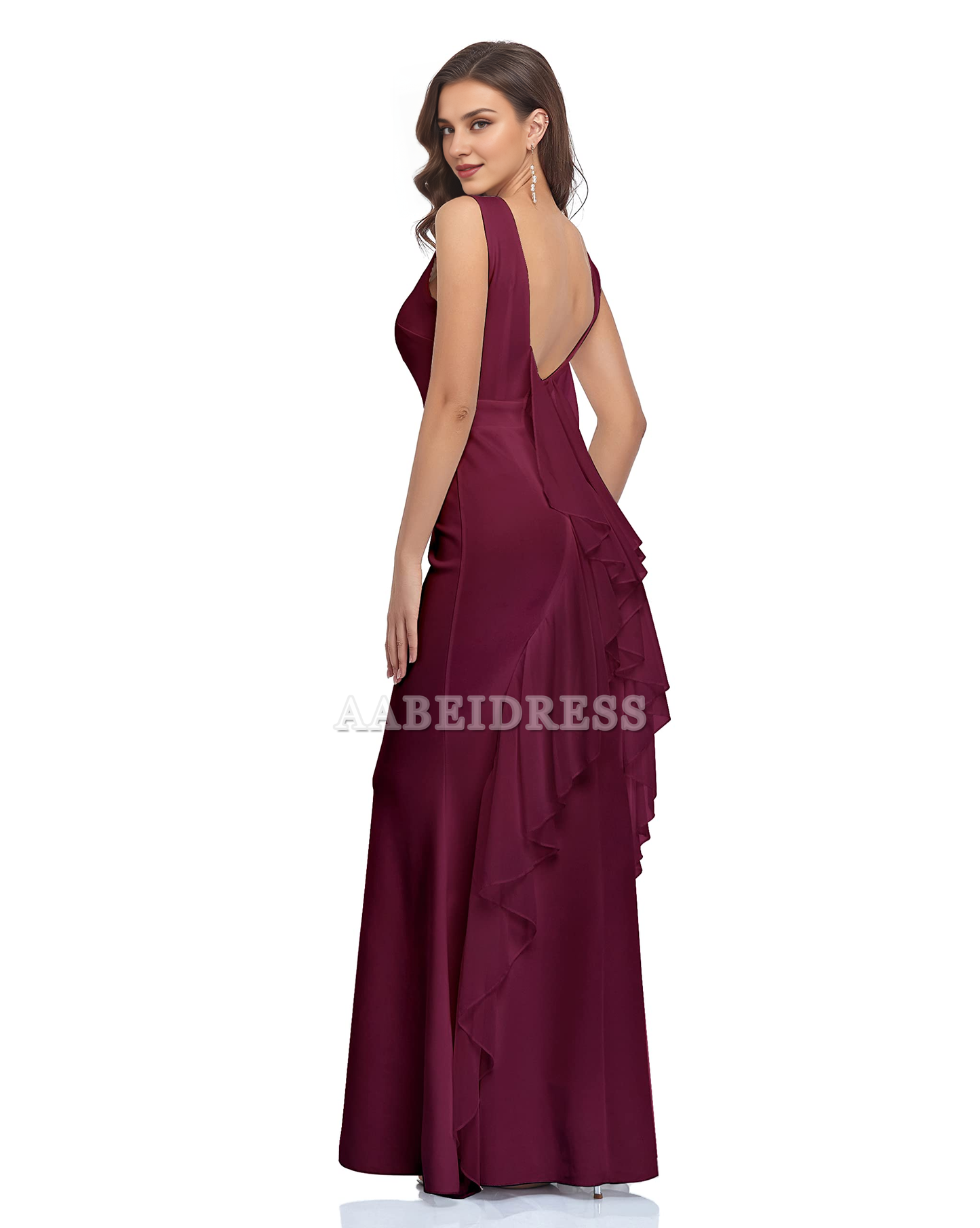 Prom Dress Backless Ruffled Bodycon Mermaid Evening Cocktail Long Dress Wedding Guest Dresses Formal Wear Dresses