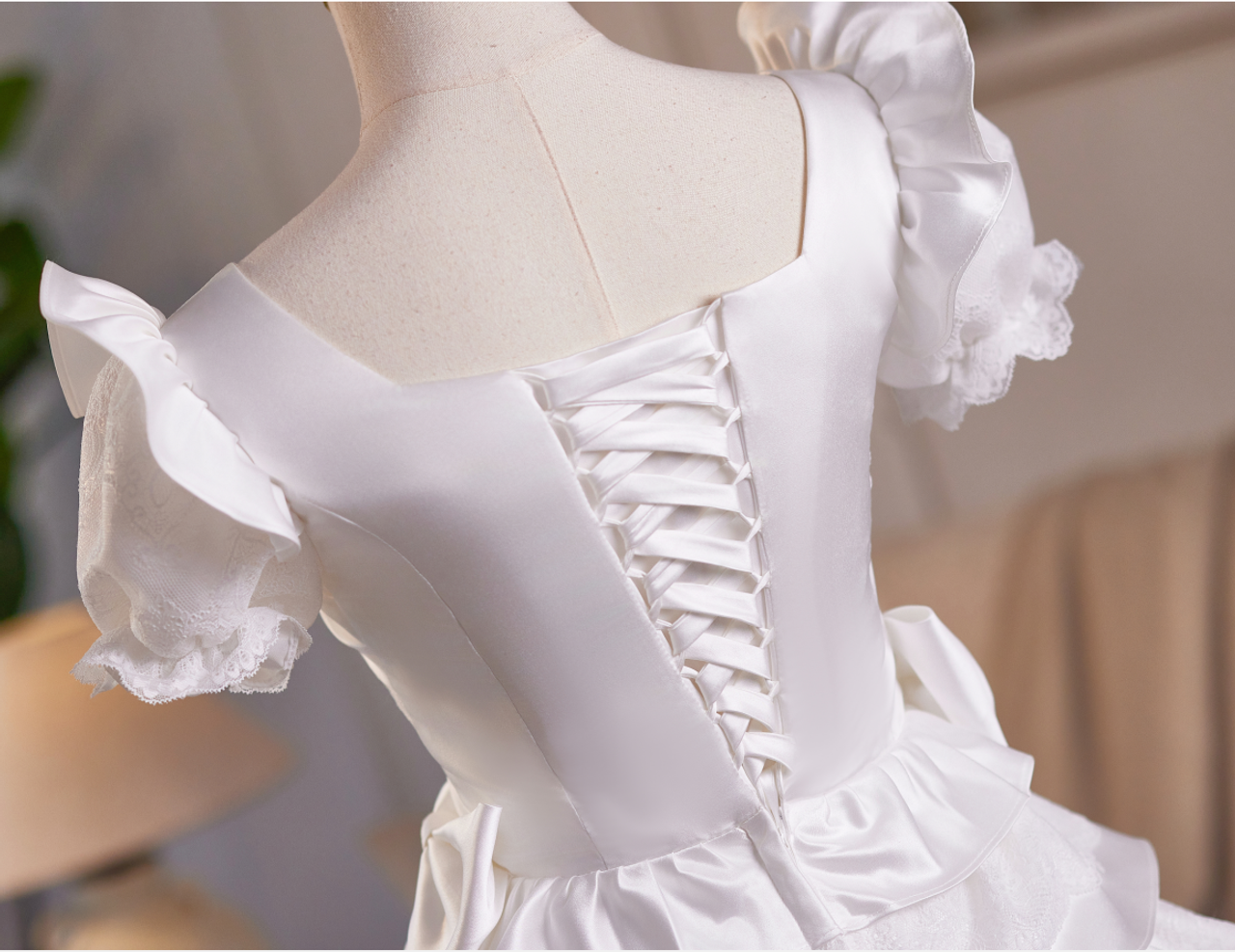 AABEI DRESS New Homecoming Dress Exquisite A-Line Square Neck Short Sleeve Layering Ruched Bow Cute Short Prom Dresse