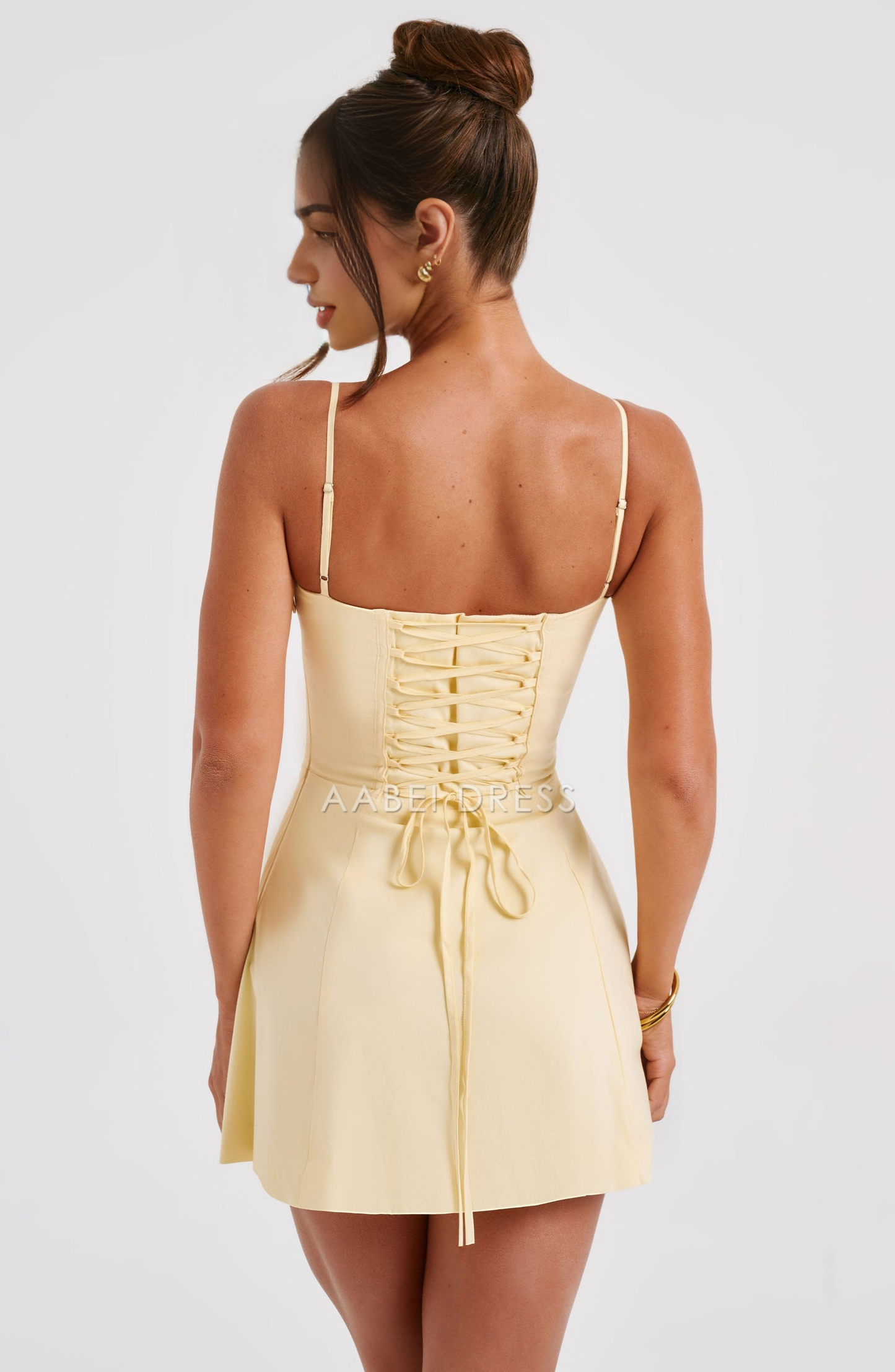AABEI DRESS Hot Sale Homecoming Dress Cute A Line Sweetheart Spaghetti Strap Ruched corset Mini Dress Charming Short Prom Dresse