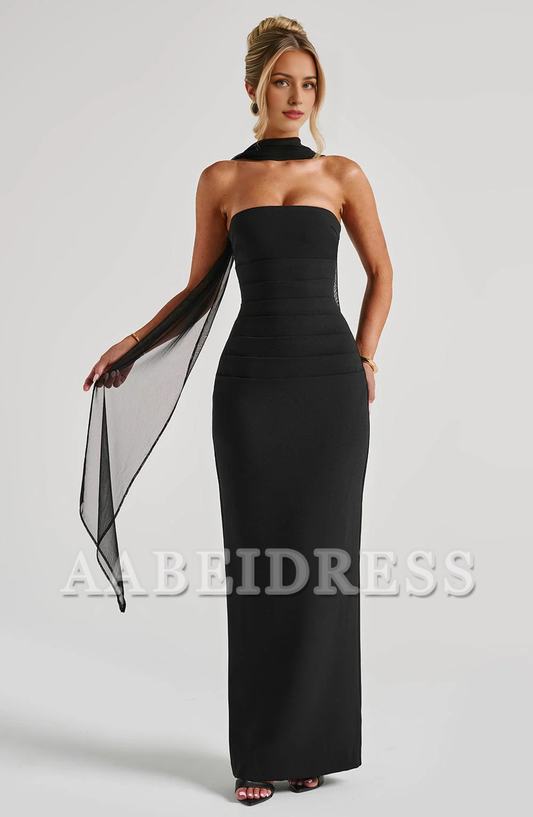 Formal Wear Dresses Bridesmaid Dresses Strapless Pleated Split to the Back Cultivate oneself Elegant Dresses Wedding Guests Dresses