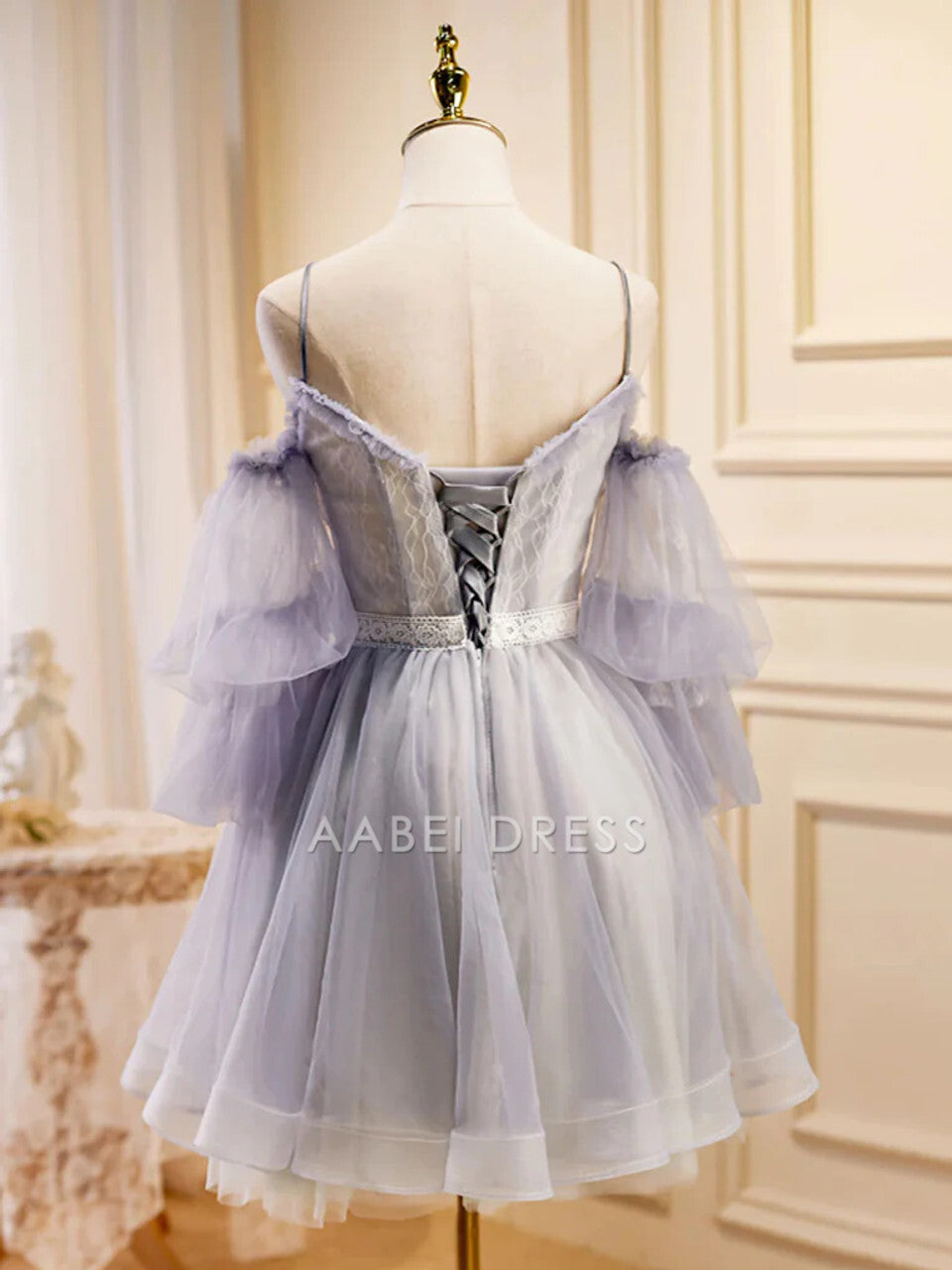 AABEI DRESS New Homecoming Dress Exquisite A-Line Sweetheart Spaghetti Straps Sleeveless Tea Length Ruched Fashion Short Prom Dresse