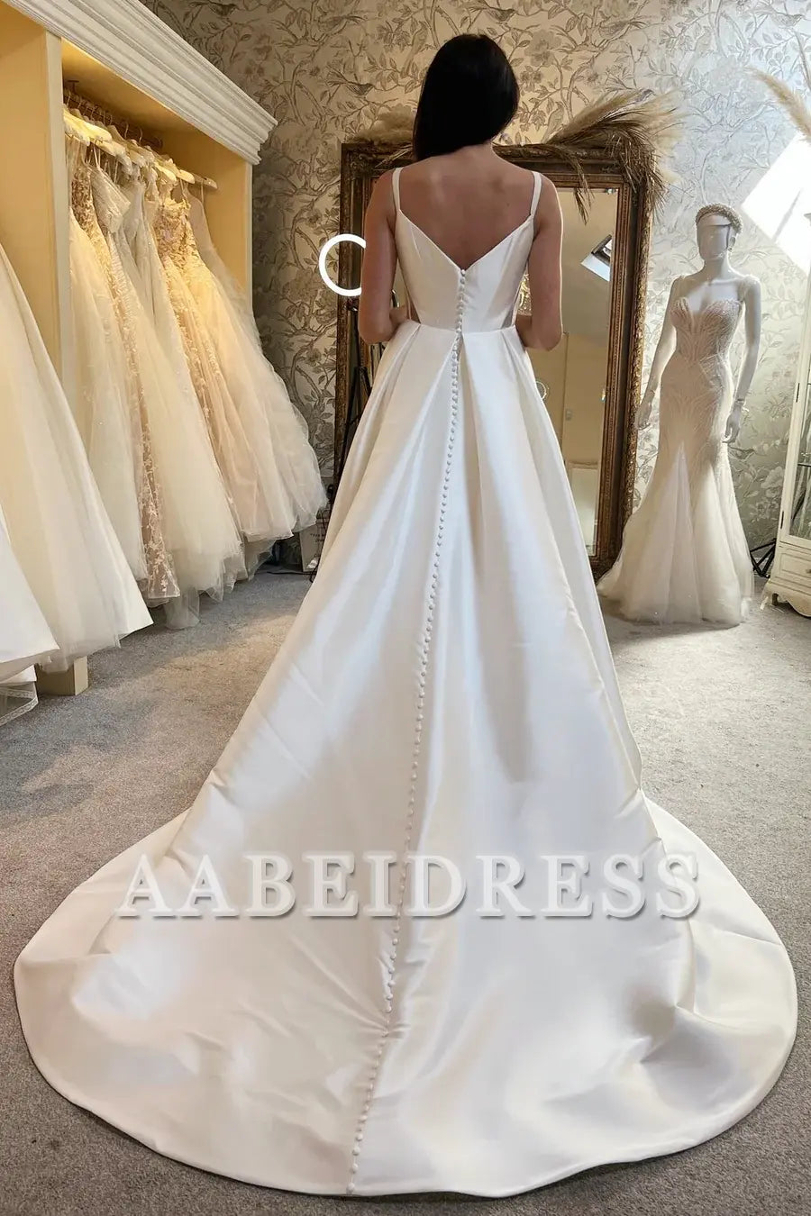 AABEI DRESS High Quality Charming Wedding Dress A-Line Sweetheart Cutout Long Wedding Dress Slit Elegant Formal Dresses