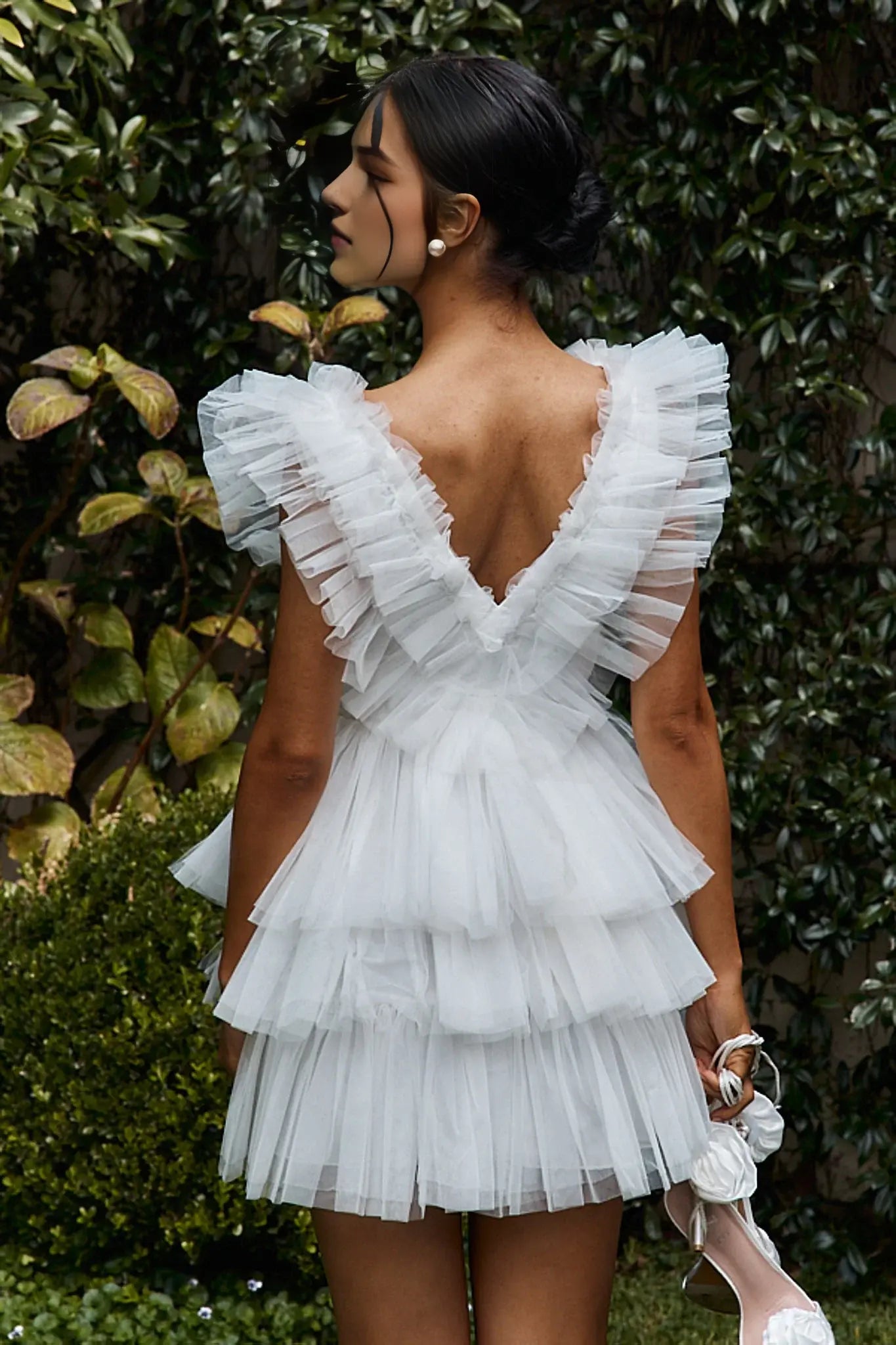 Fantastic A Line V Neck Sleeveless Layered Ruched Tulle V Back Exquisite Mini Dress Hot Sale Homecoming Dress