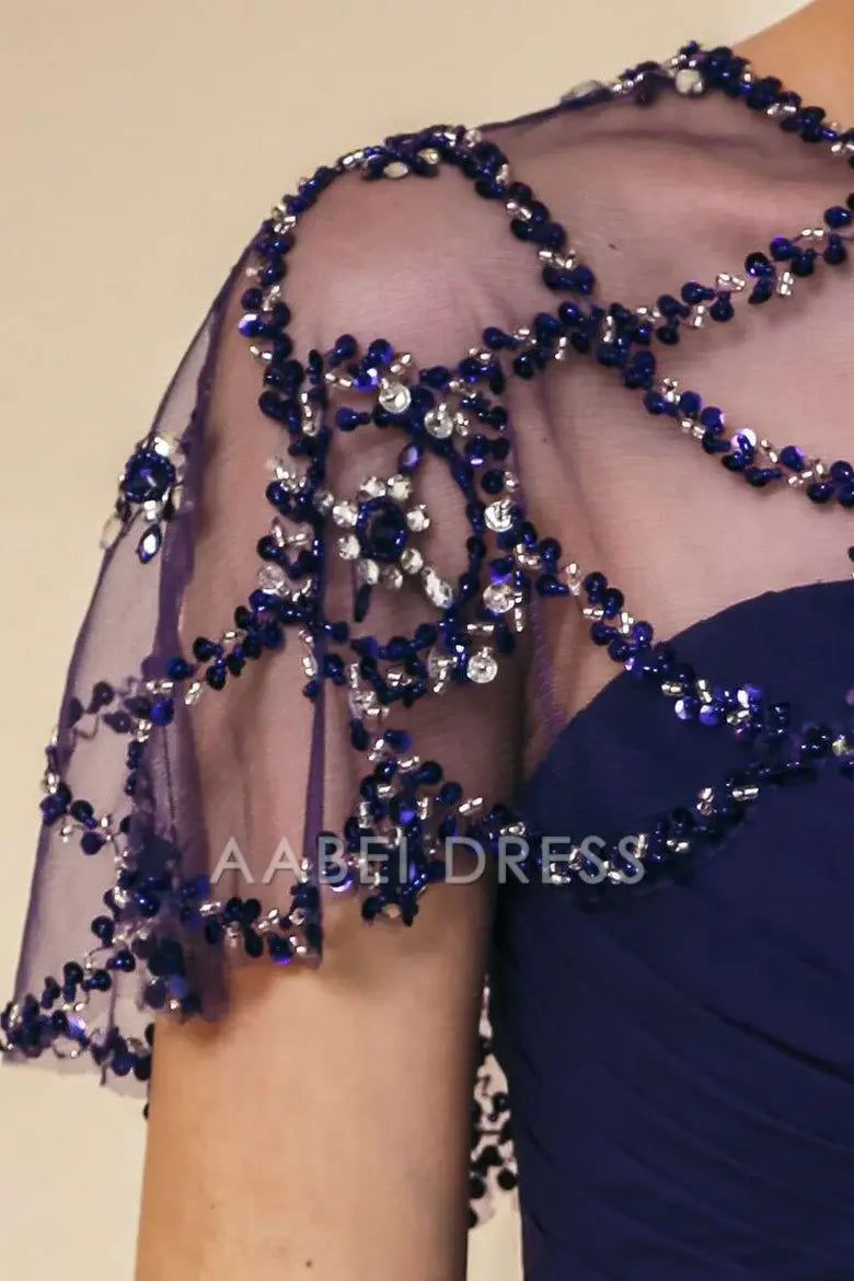 AABEI DRESS High Quality Mother of The Bride Dress Chiffon Pleated Long Dress with Beaded Shawl Gorgeous Dresses Formal Dresses