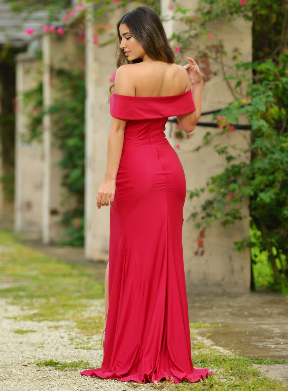 Evening Dress Long off Shoulder Sweetheart Dress Ruching Bodice Side Slit Open Back Sweep Train Formal Wear Dresses