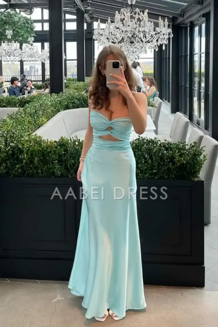 AABEI DRESS Prom Dress Charming Mermaid Sheath Sweetheart Keyhole Satin Sexy Fashion Formal Dress
