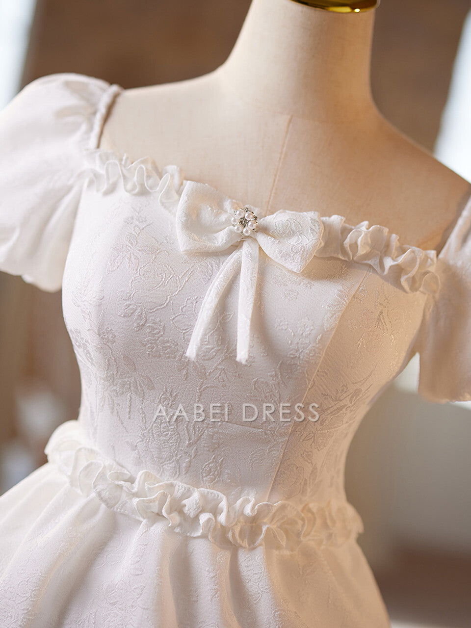 AABEI DRESS New Homecoming Dress Elegant A-Line Square Neck Puff Sleeve Romantic Layering Short Prom Dresse