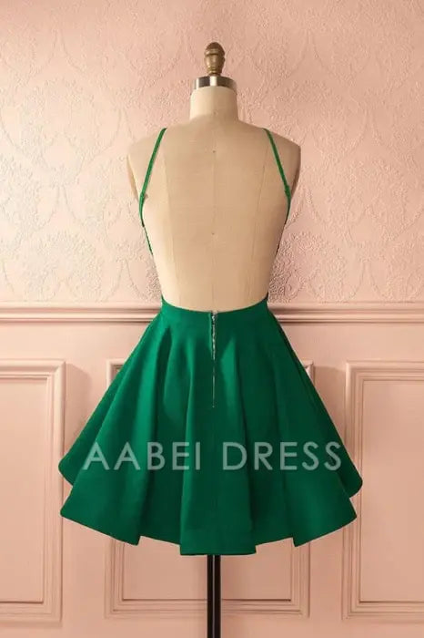 AABEI DRESS New Homecoming Dress A-line Open Back Ruched Sleeveless Elegant Simple Short Prom Dress