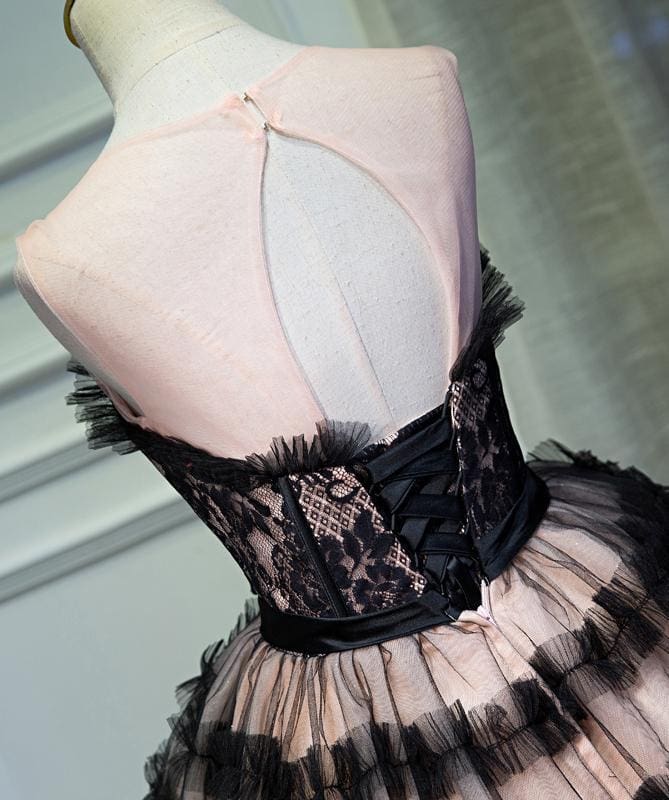 AABEI DRESS Homecoming Dress A Line Sheer Round Neck Tulle Bowknot Pretty Short Formal Dress Prom Dress