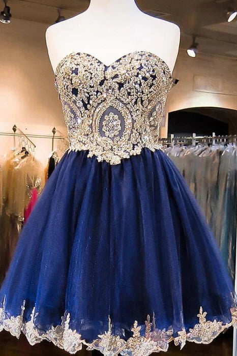 AABEI DRESS New Homecoming Dress A-line Sweetheart Strapless Tulle with Beading Gorgeous Short Prom Dress