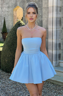 AABEI DRESS Hot Sale Homecoming Dress Elegant A Line Strapless Pleated Mini Dress Fashion Short Prom Dresse