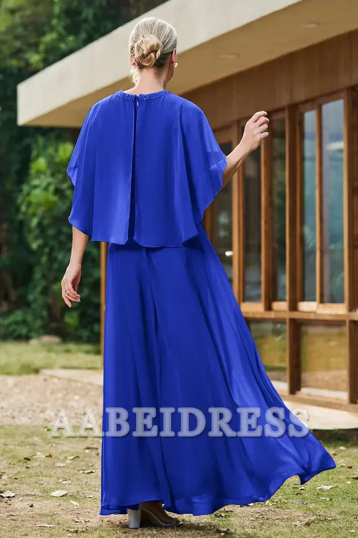 AABEI DRESS Mother of the Bride Dresses Flutter Sleeves Chiffon A-Line Ruched Dress Fashion Elegant Formal Dress Wedding Guests Dresses