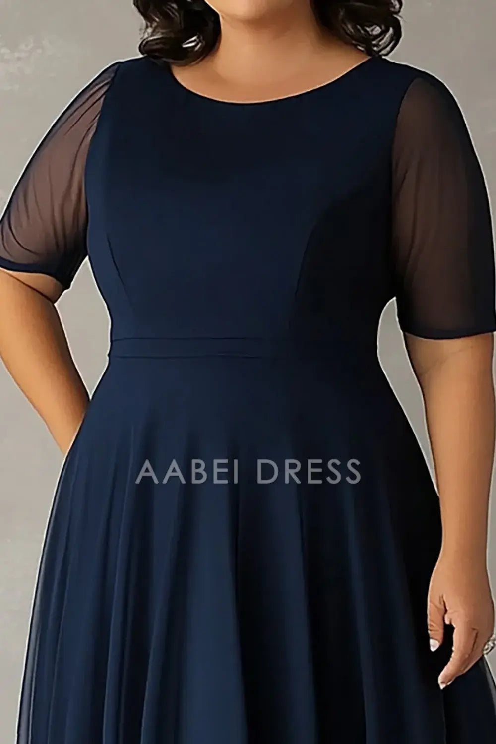 AABEI DRESS Mother Of The Bride Dress A Line Scoop Ruched Long Plus Size Elegant Simple Formal Wear Dresse