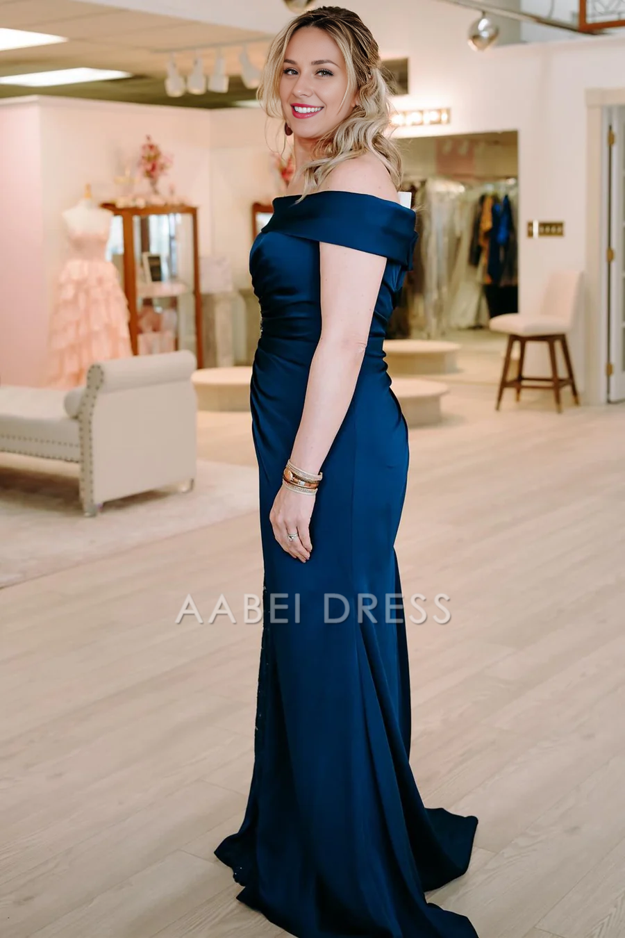 AABEI DRESS High Quality Mother of The Bride Dress Off-the-Shoulder Appliques Mermaid Elegant Exquisite Dress Formal Dress
