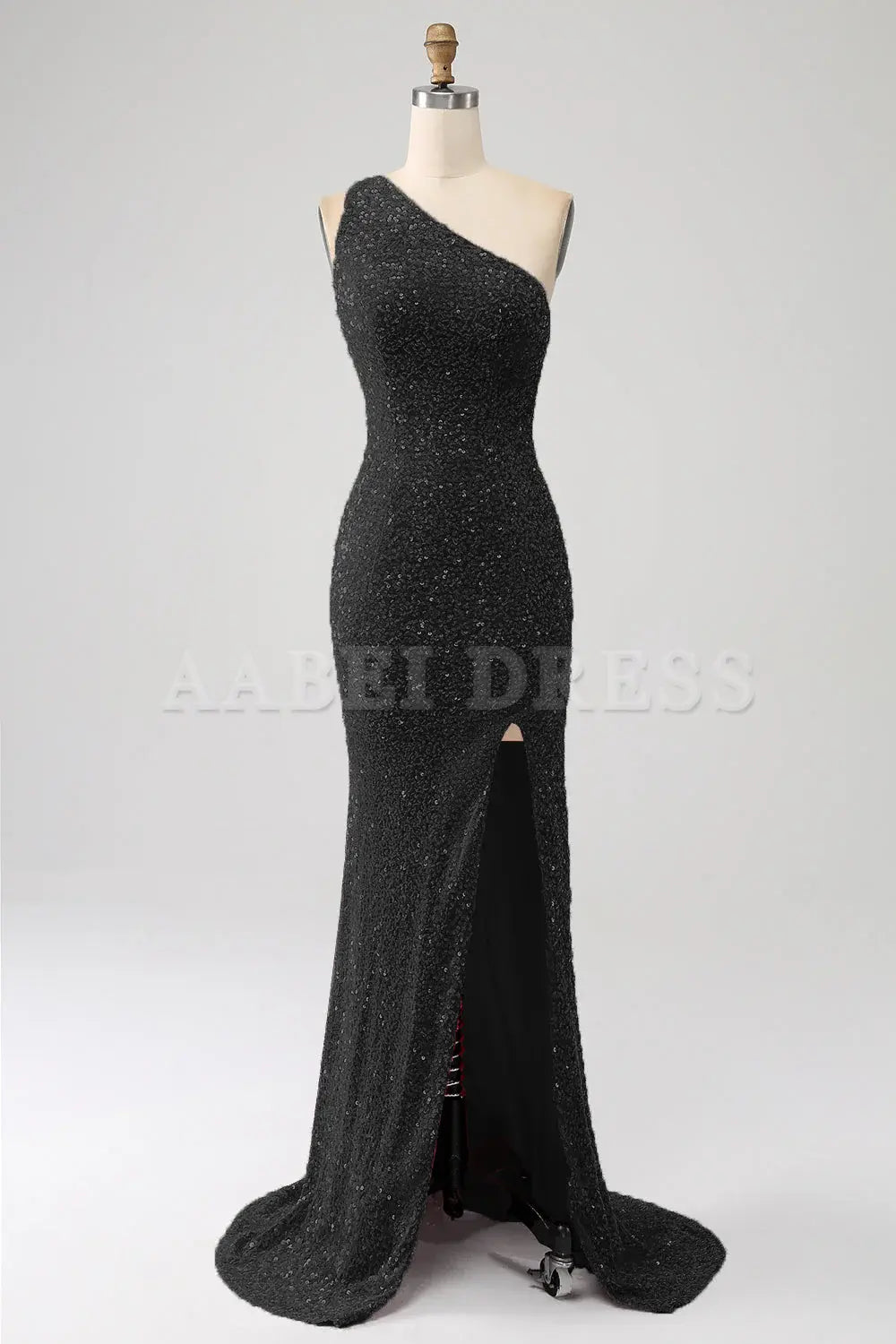 Prom Dress Charming Mermaid One Shoulder Sparkly Sequins Slit Backless Unique Luxury Formal Wear Dresses
